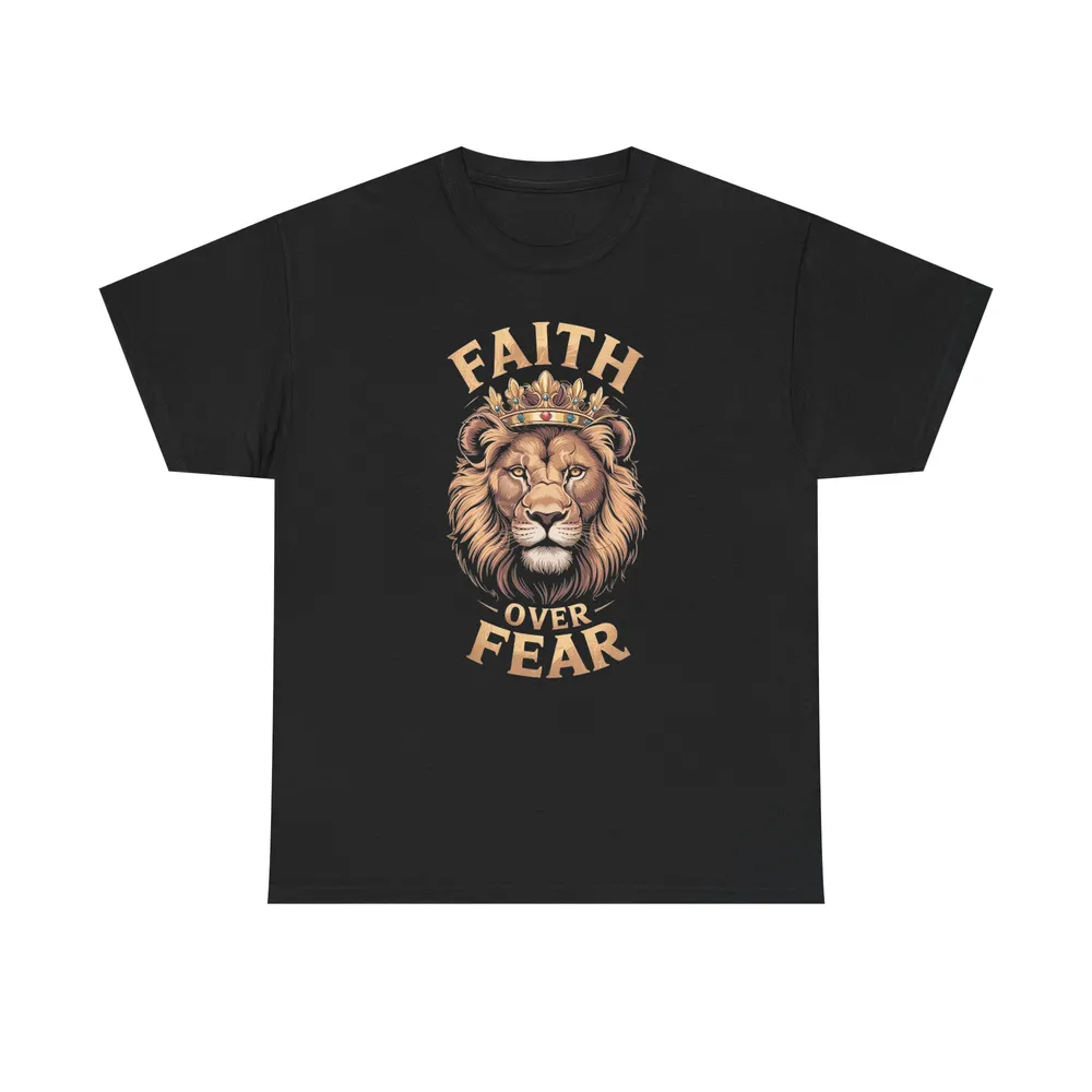 T-shirt with Faith over Fear Lion design