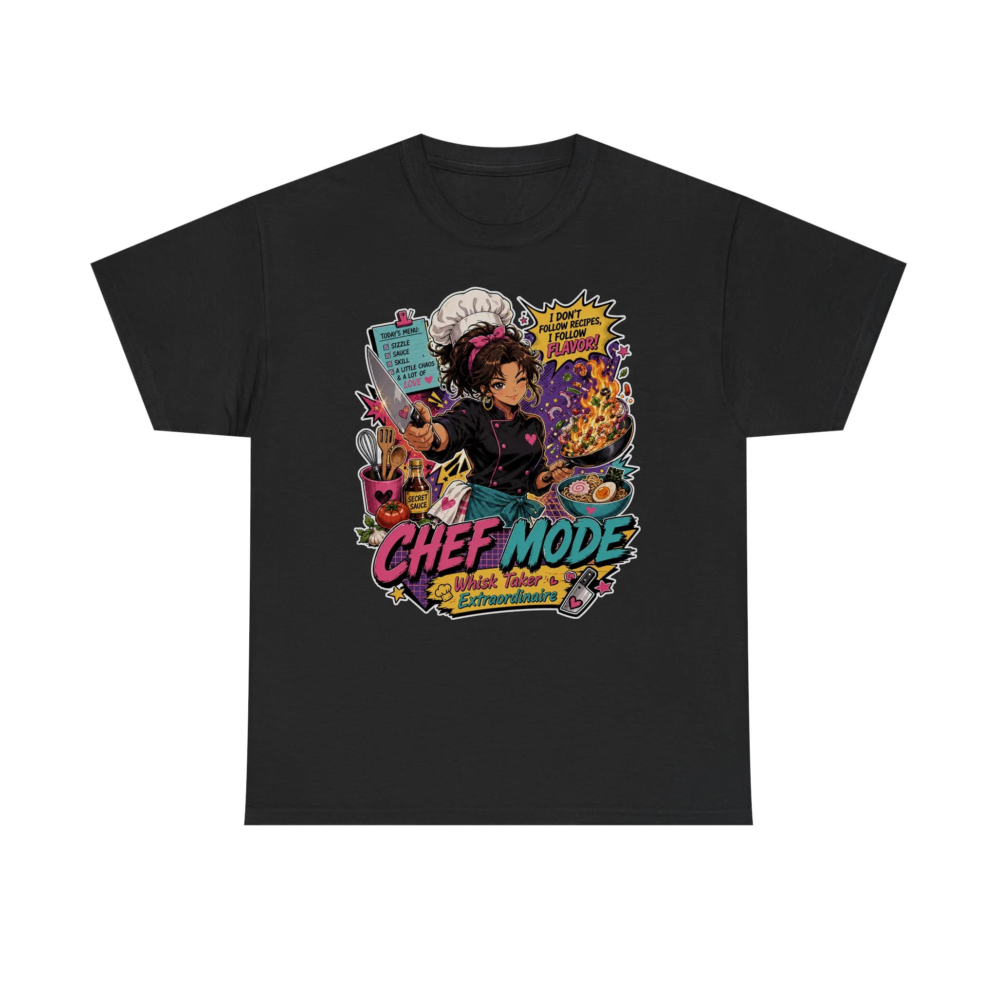 Funny Chef Retro Anime Shirt Mockup