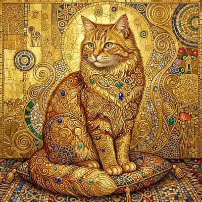 Gold Leaf (Gustav Klimt) style example