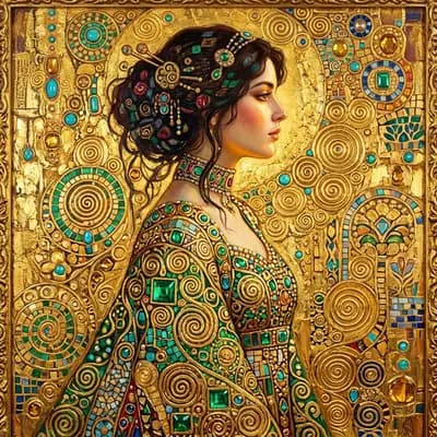 Gold Leaf (Gustav Klimt) style example