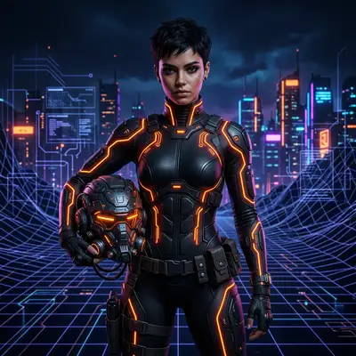Neon Grid (Tron Style) style example