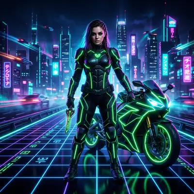 Neon Grid (Tron Style) style example