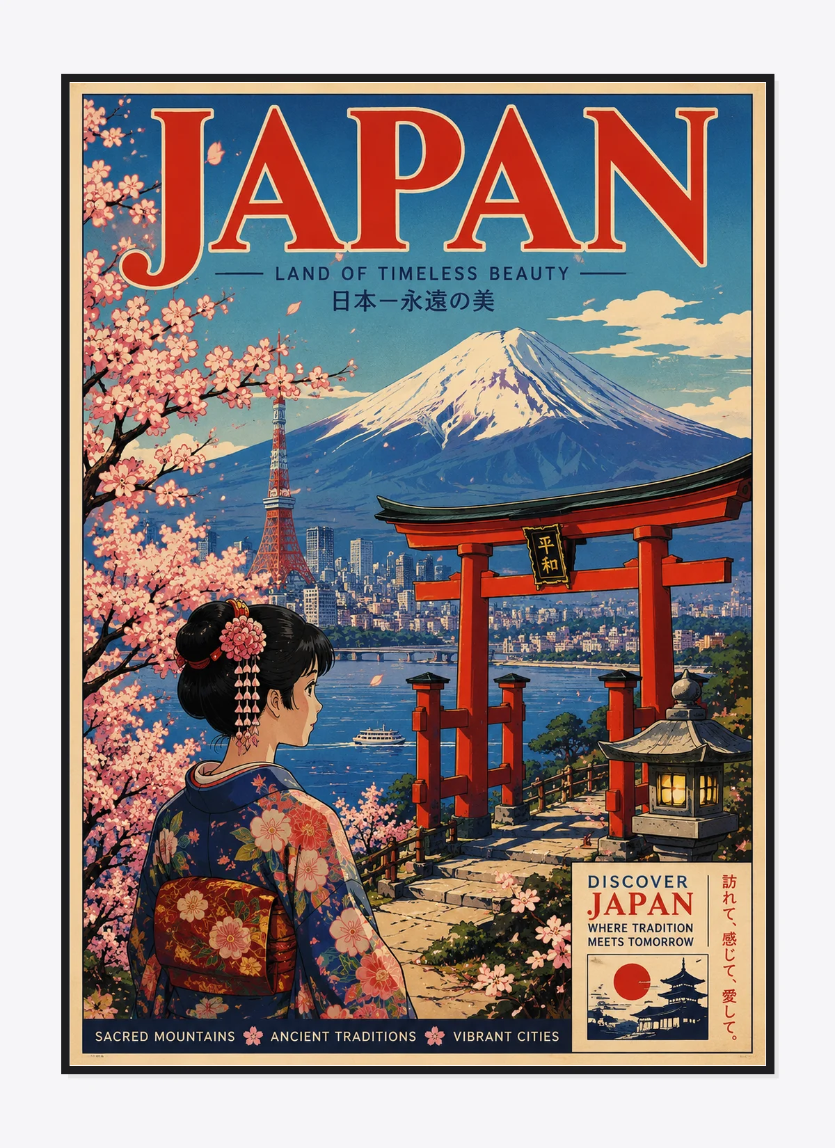 Japan Retro Anime Travel Poster