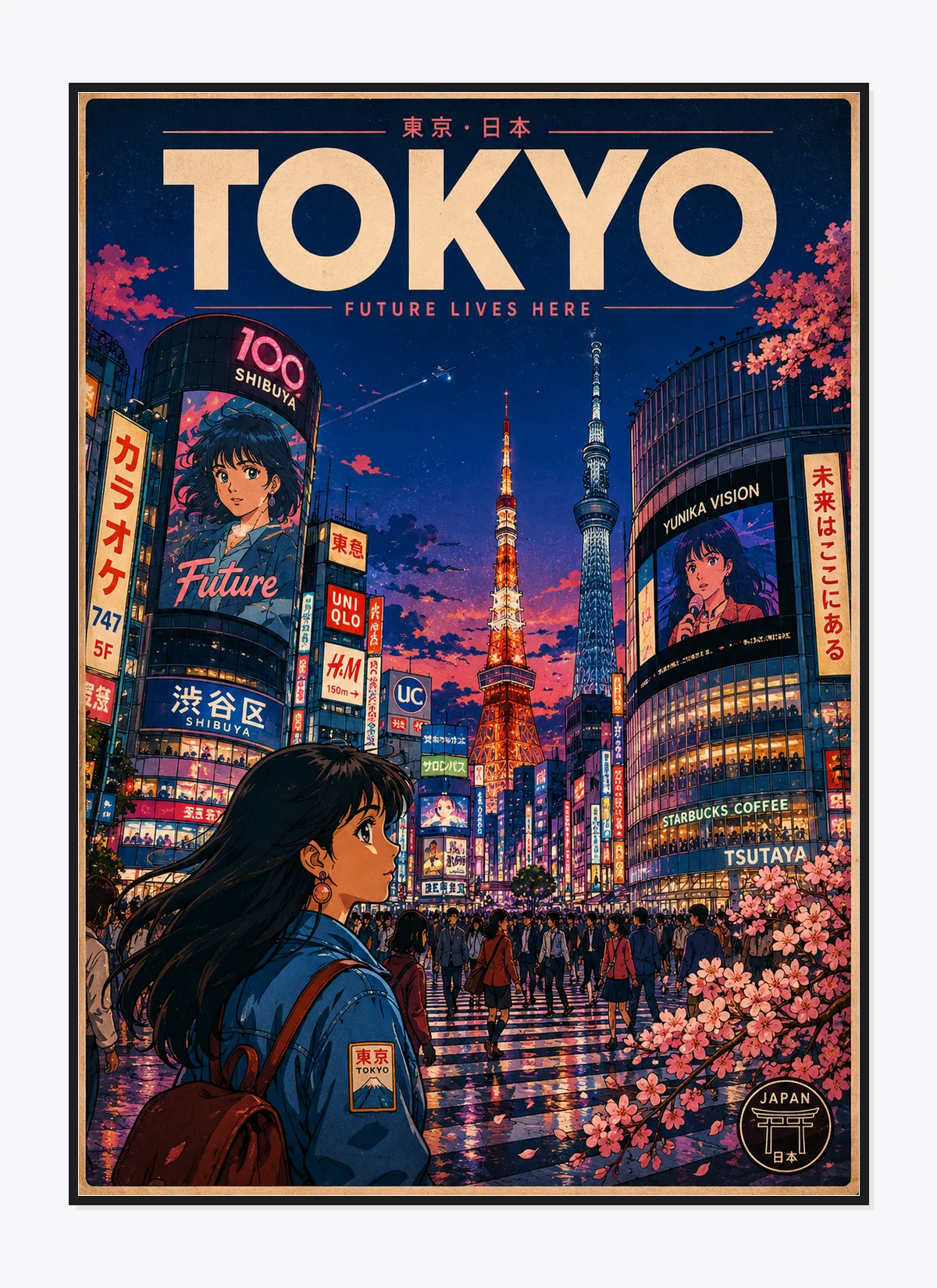 Tokyo Retro Anime Travel Poster