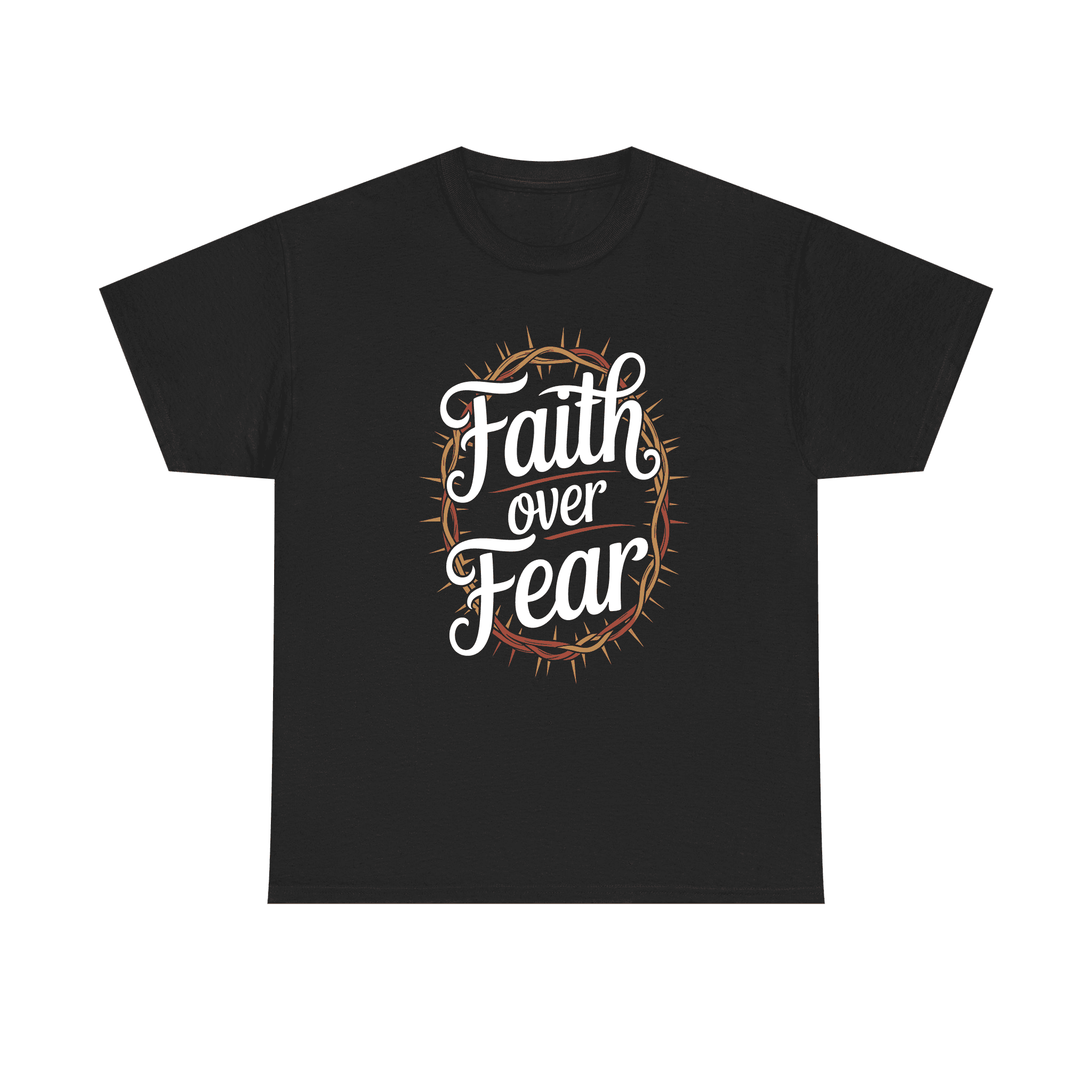 T-shirt with Faith Over Fear Calligraphy design