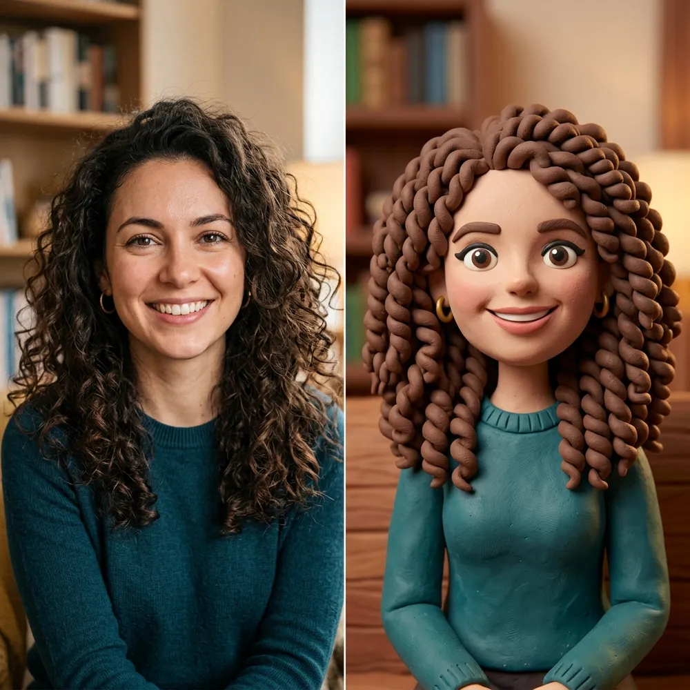Claymation AI generation before and after comparison