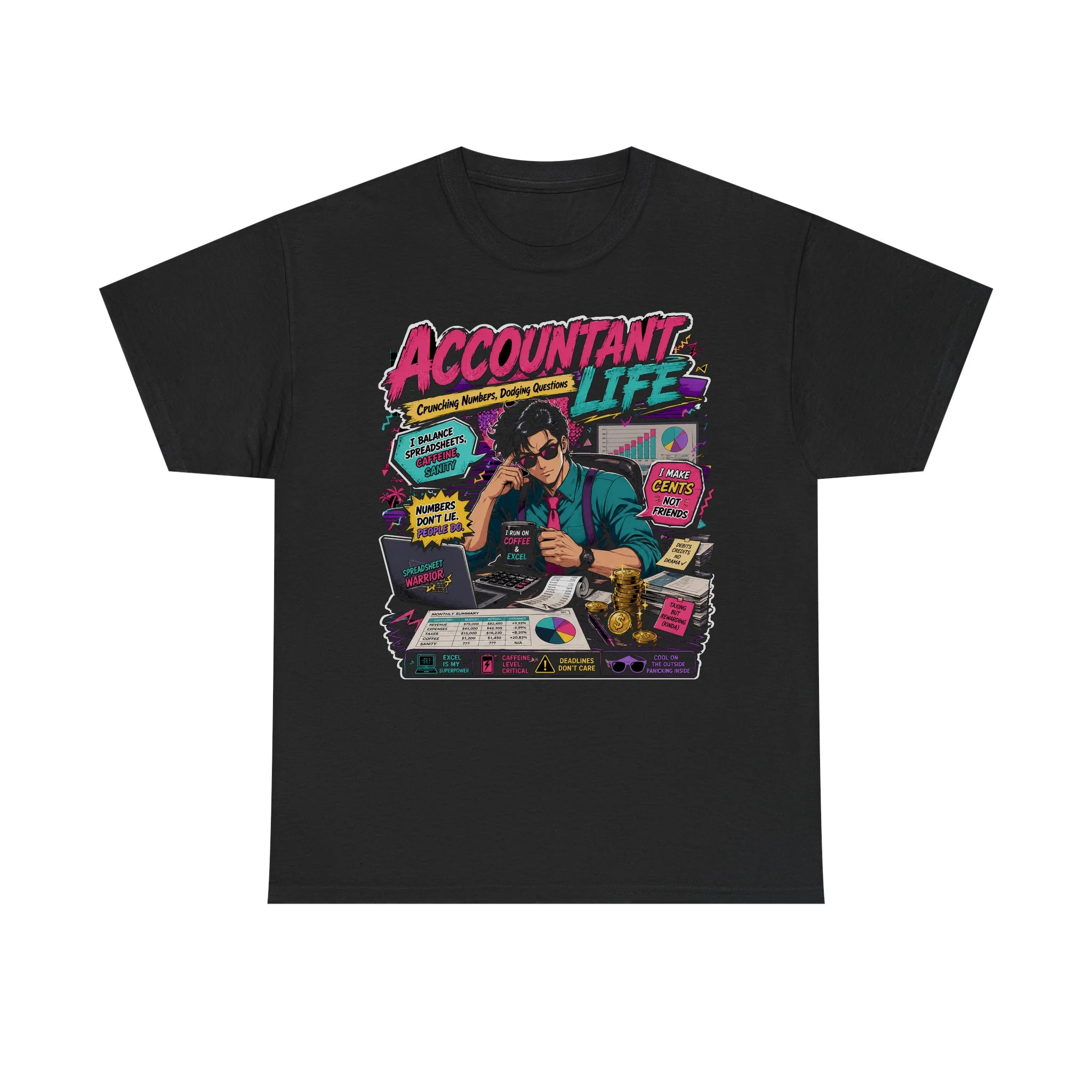 Funny Accountant Life Retro Anime Shirt