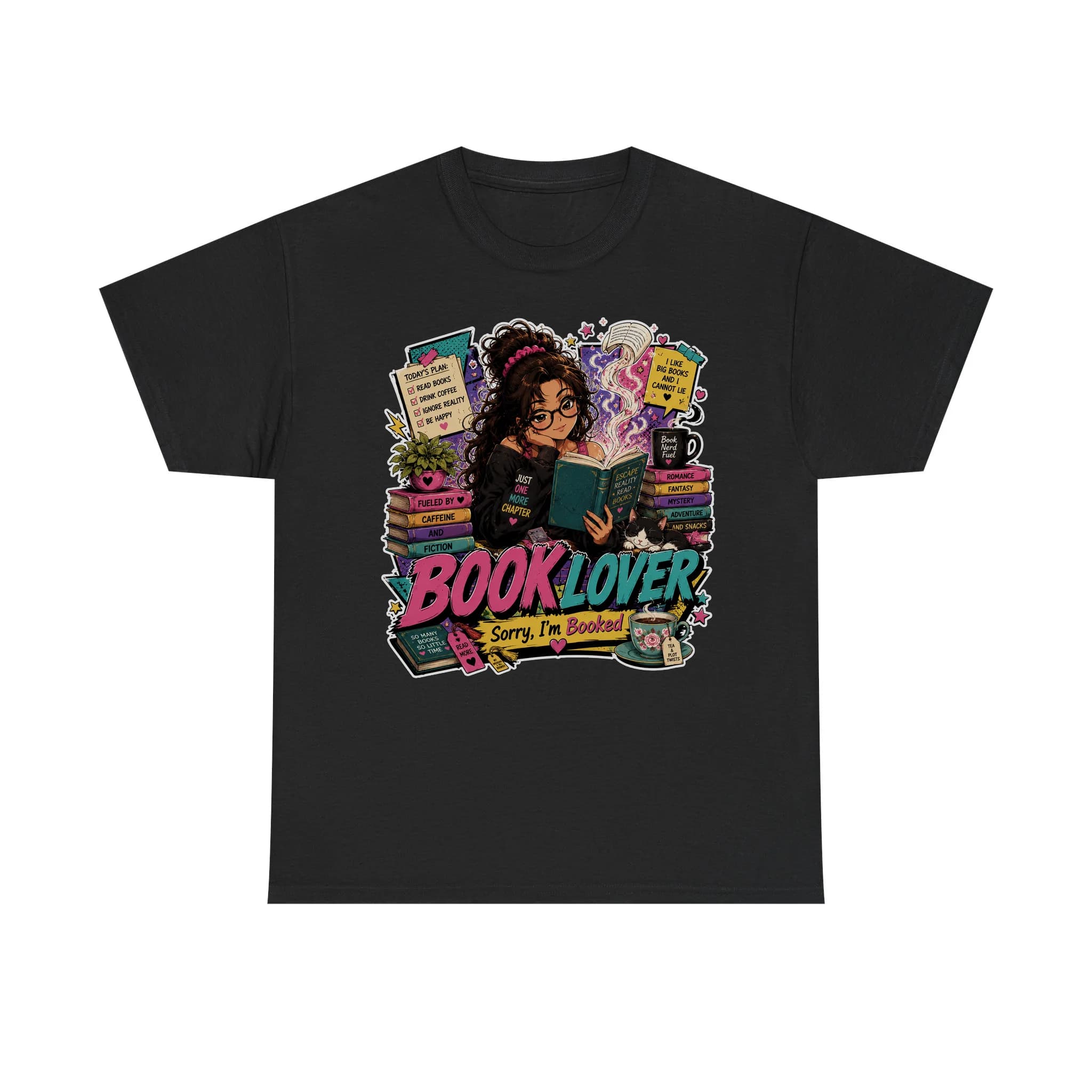 Funny Book Lover Retro Anime Shirt Mockup