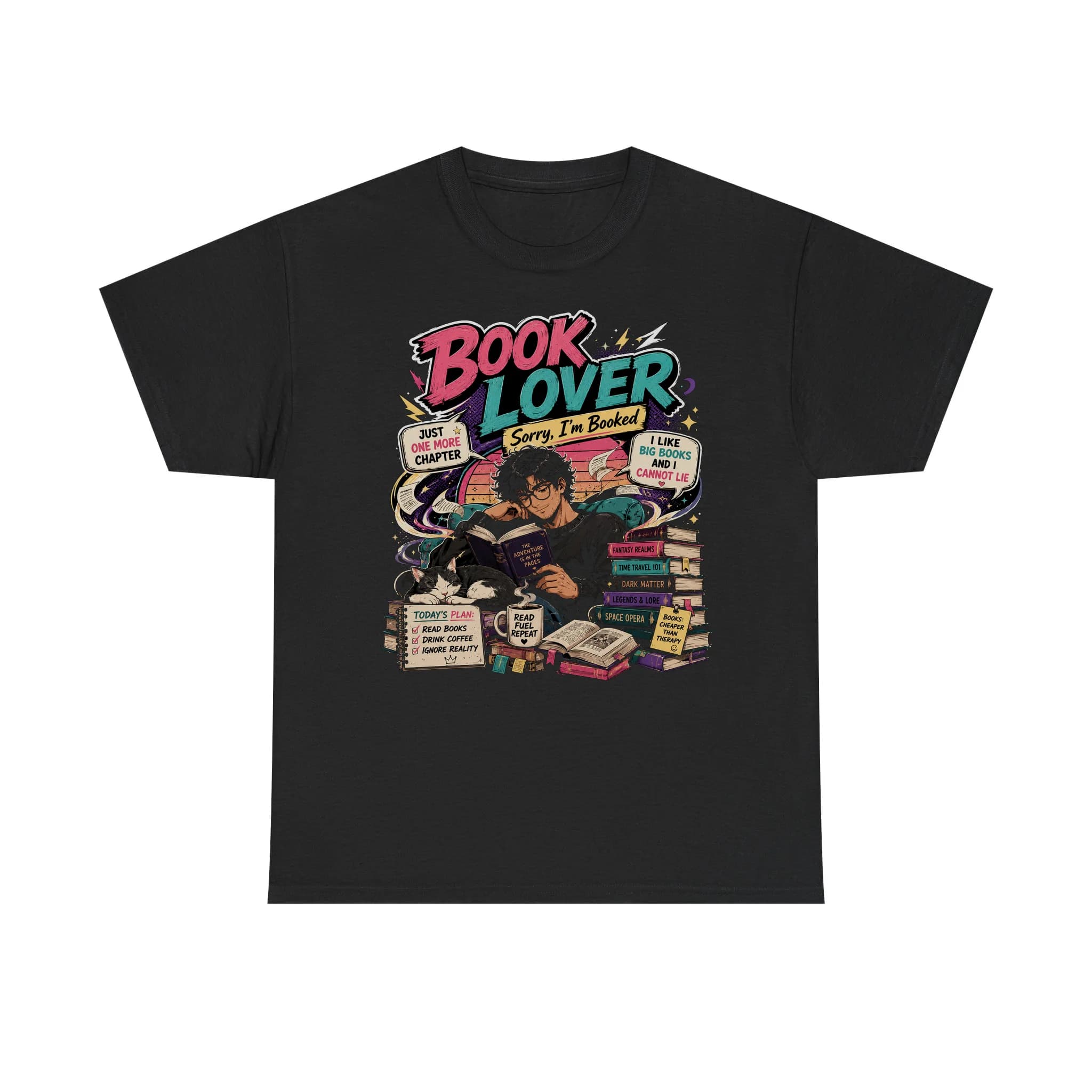 Funny Bookworm Retro Anime Shirt Mockup