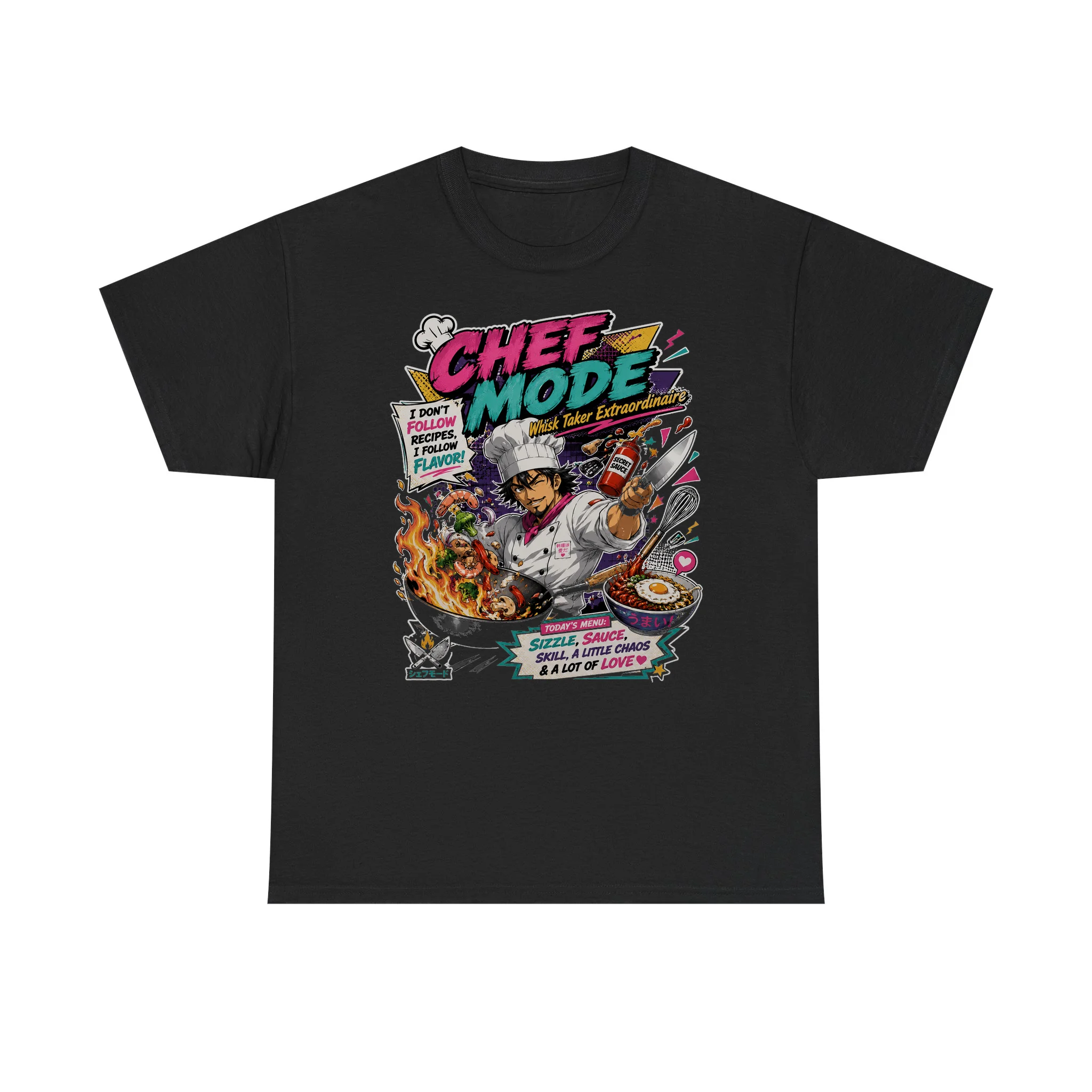 Funny Chef Mode Retro Anime Shirt