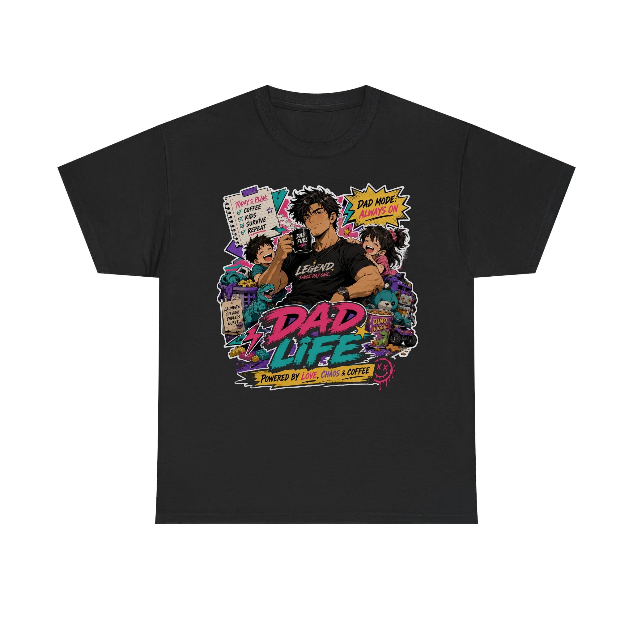 Funny Dad Life Retro Anime Shirt Mockup