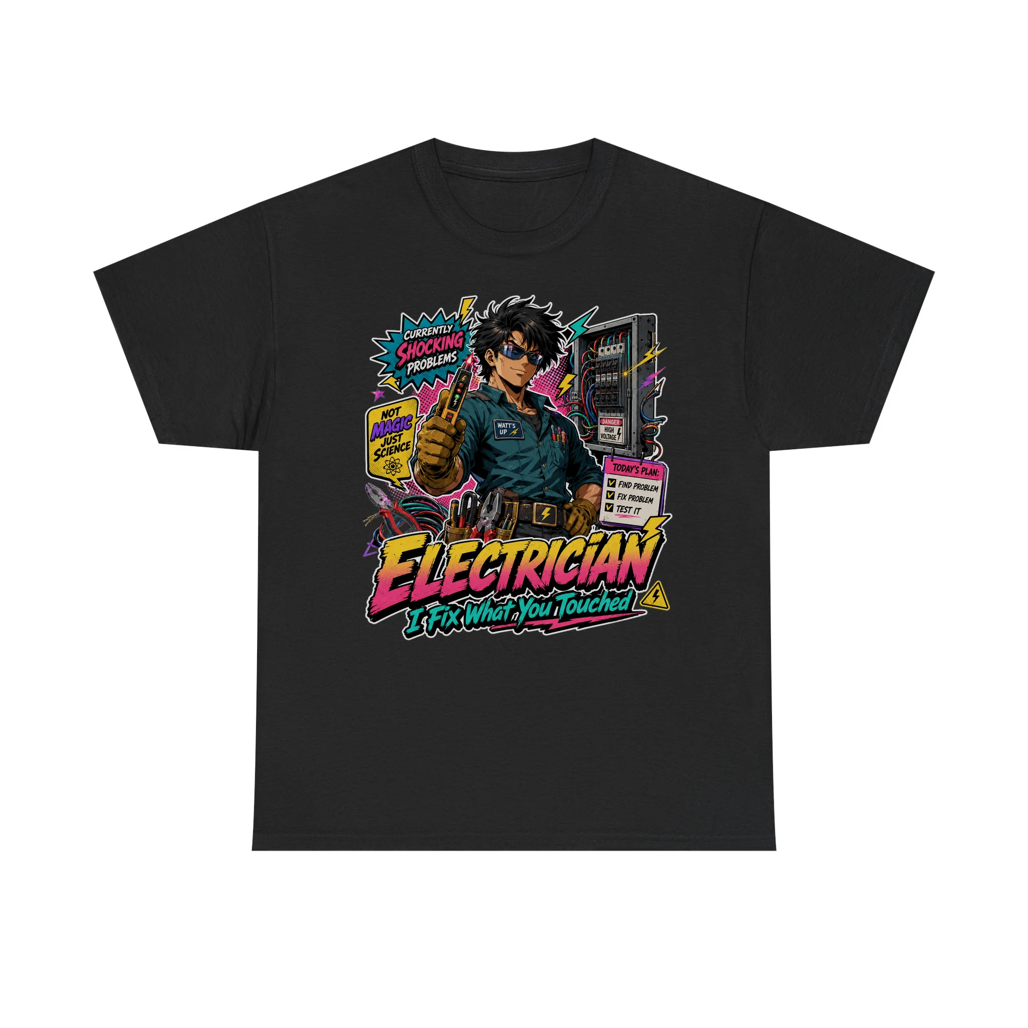 Funny Electrician Mode Retro Anime Shirt