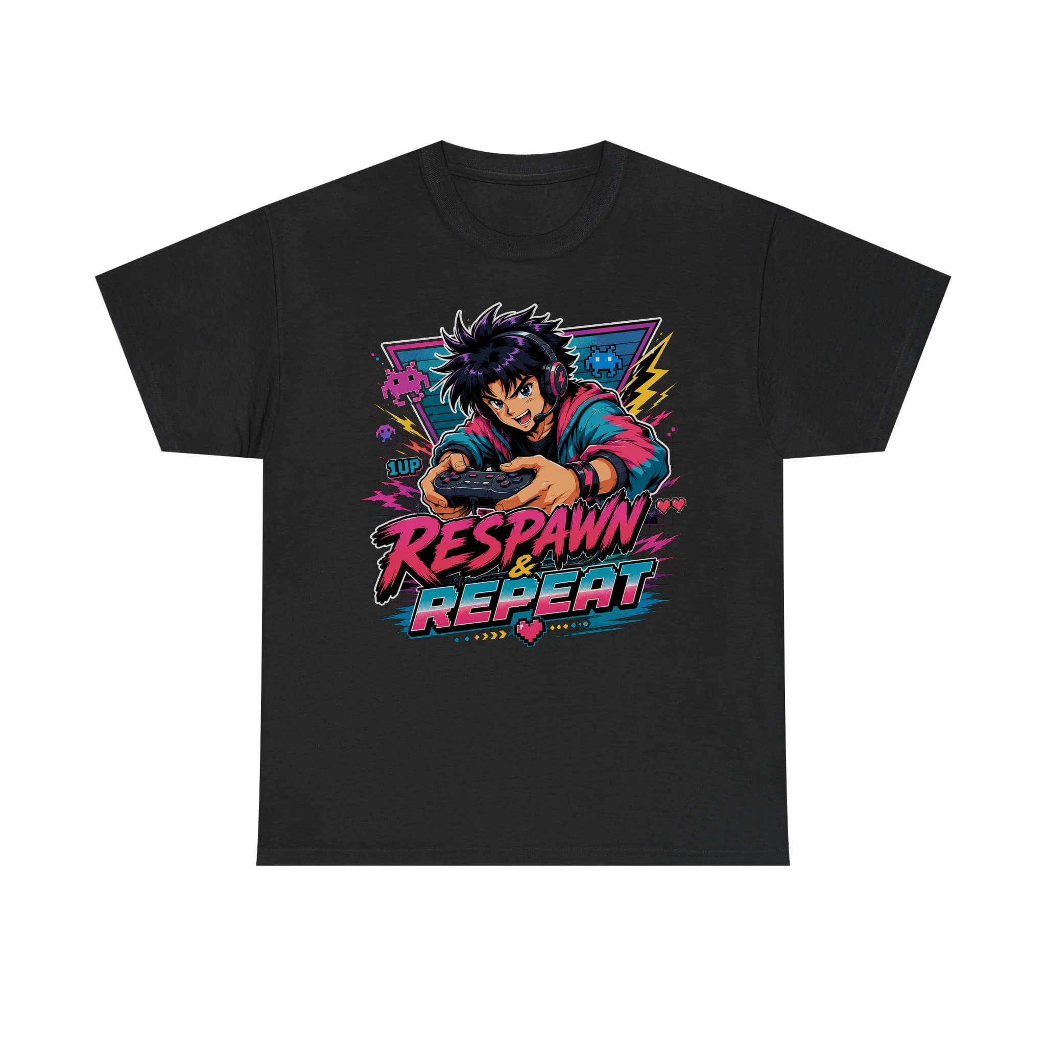 Funny Gamer Retro Anime Shirt Mockup