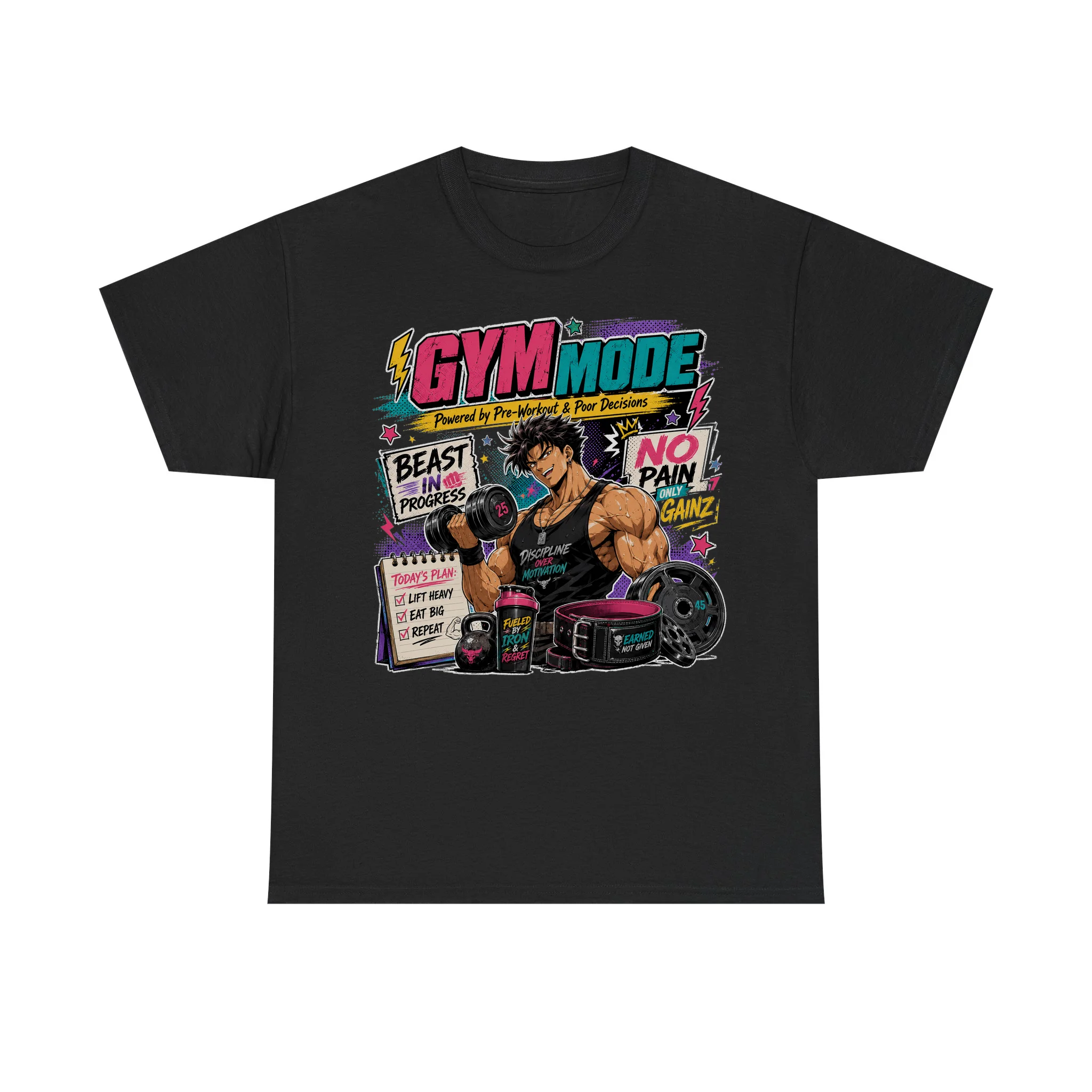 Funny Gym Life Retro Anime Shirt