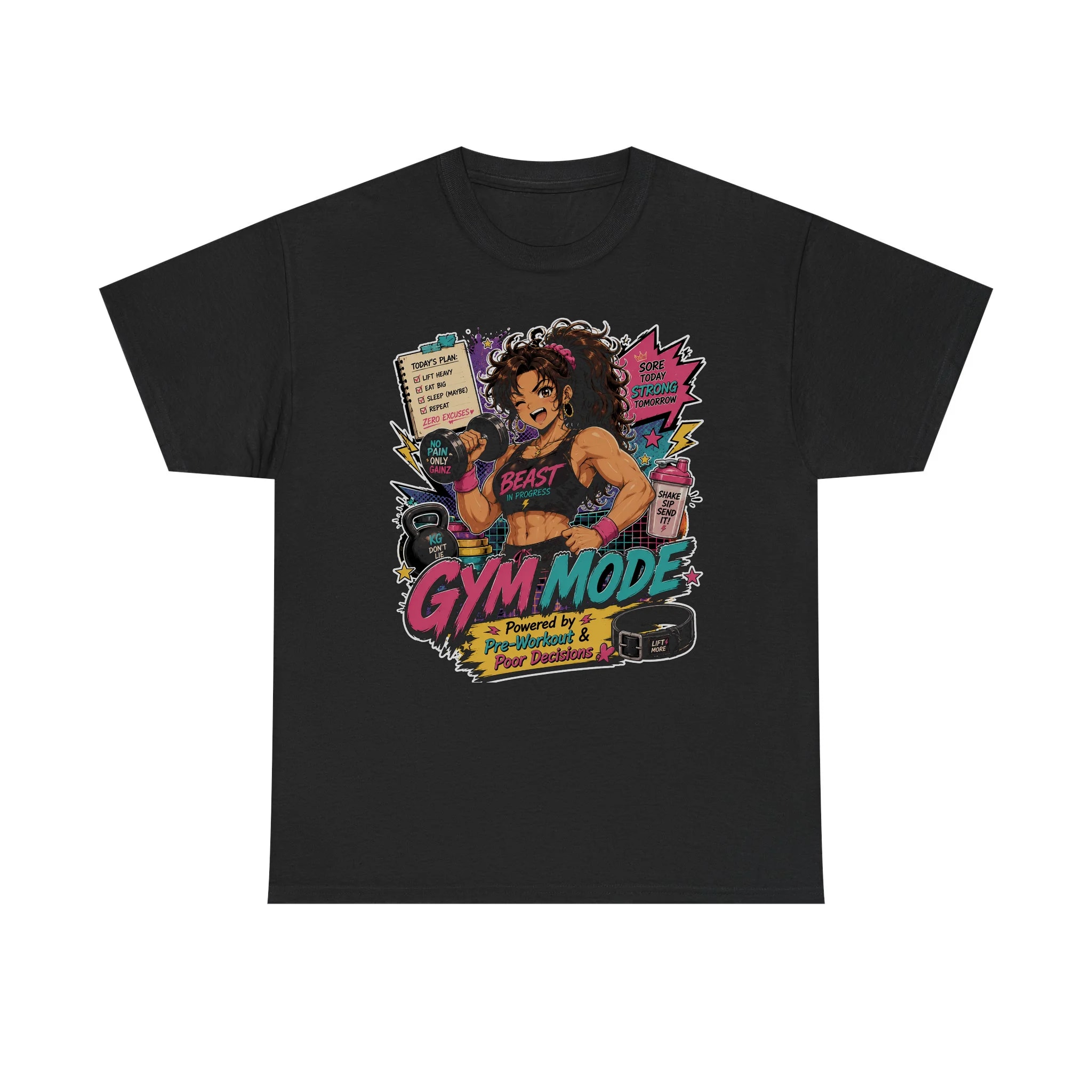 Funny Gym Mode Retro Anime Shirt