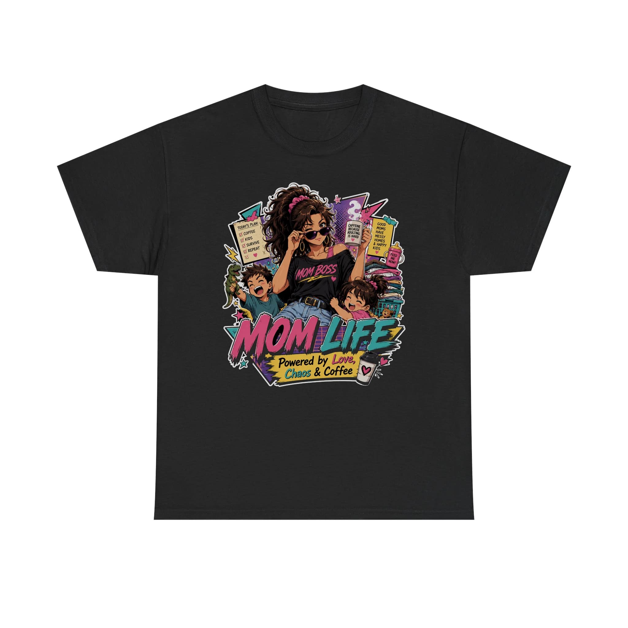 Funny Mom Life Retro Anime Shirt Mockup