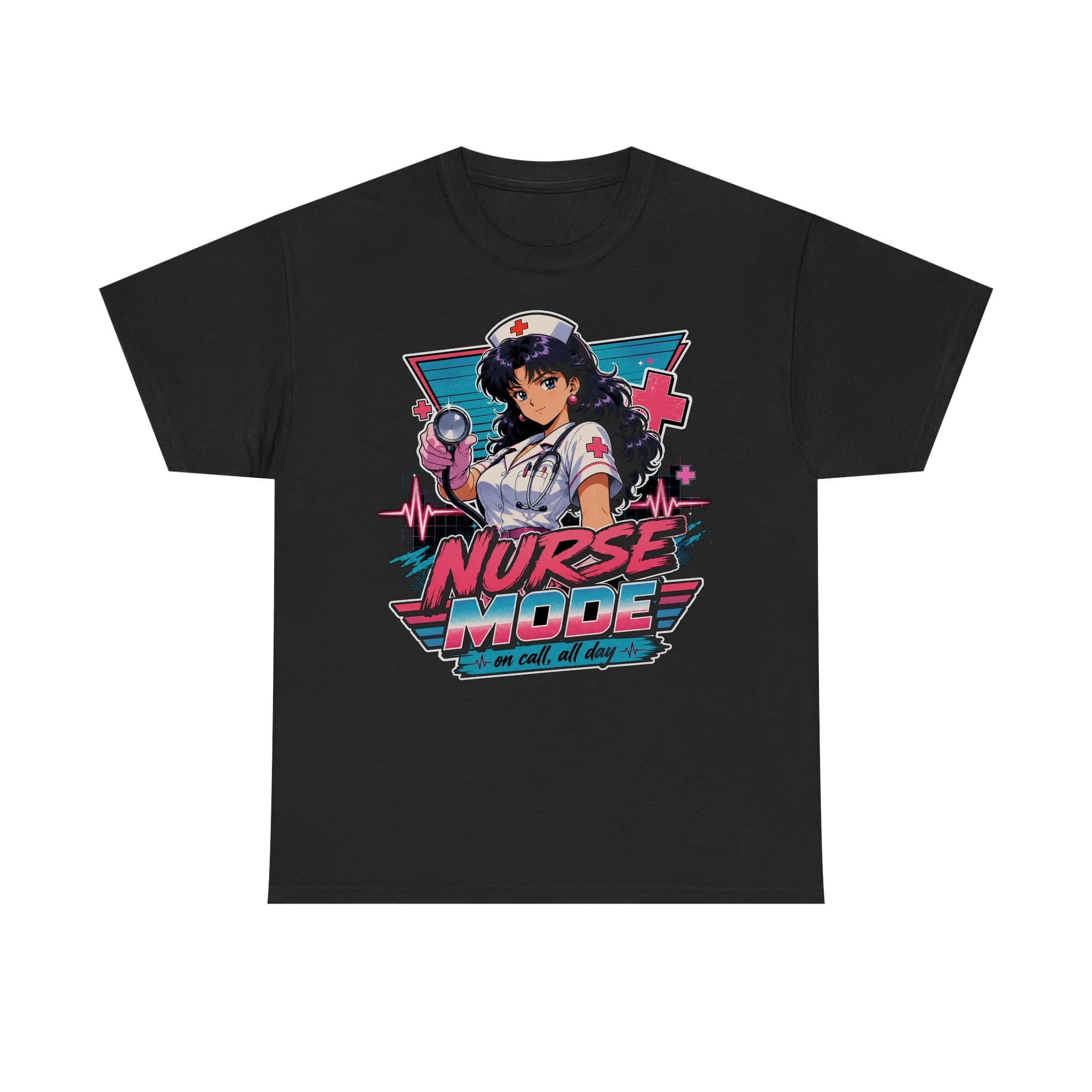 Funny Nurse Retro Anime Shirt Mockup