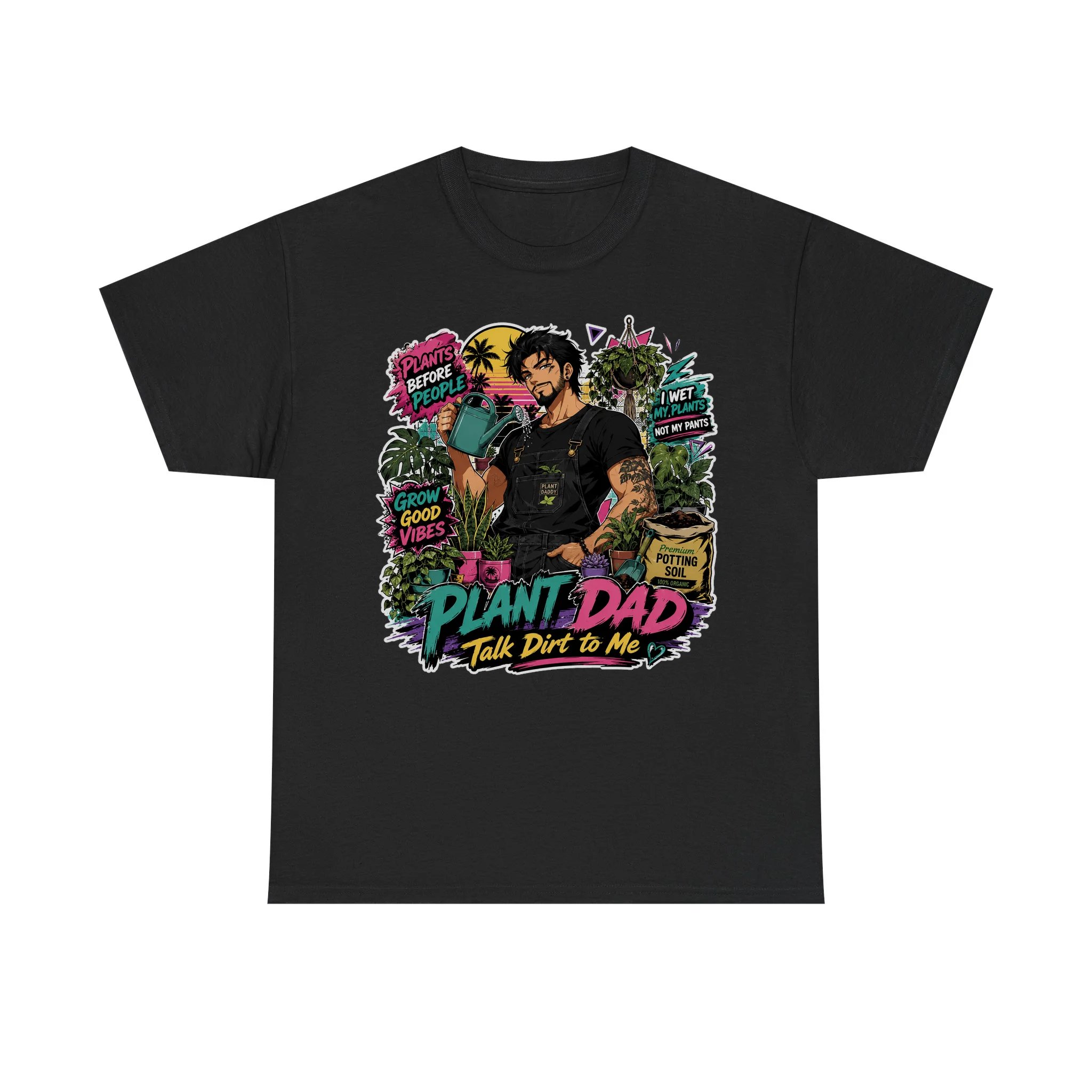 Funny Plant Dad Retro Anime Shirt