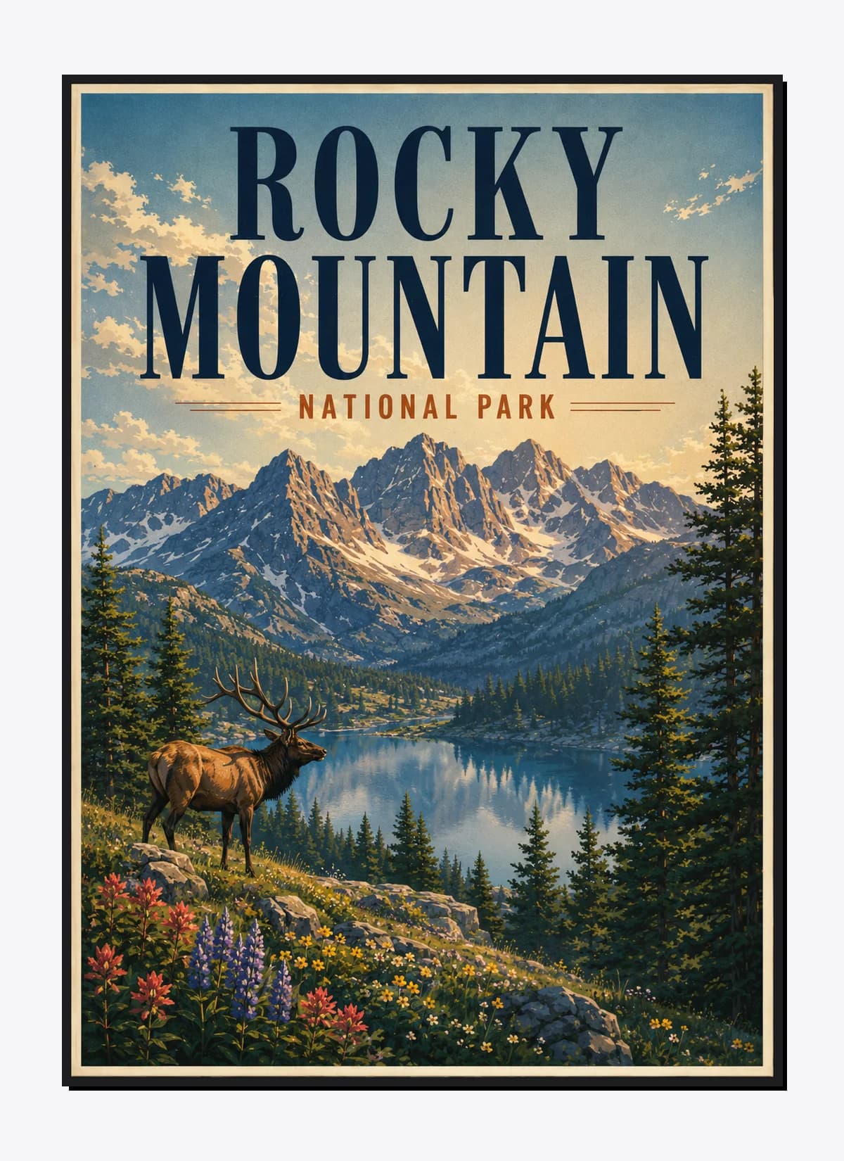 Yosemite National Park Retro Anime Travel Poster Mockup
